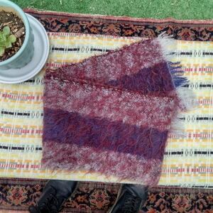 Vintage Mohair Handmade Knit Scarf